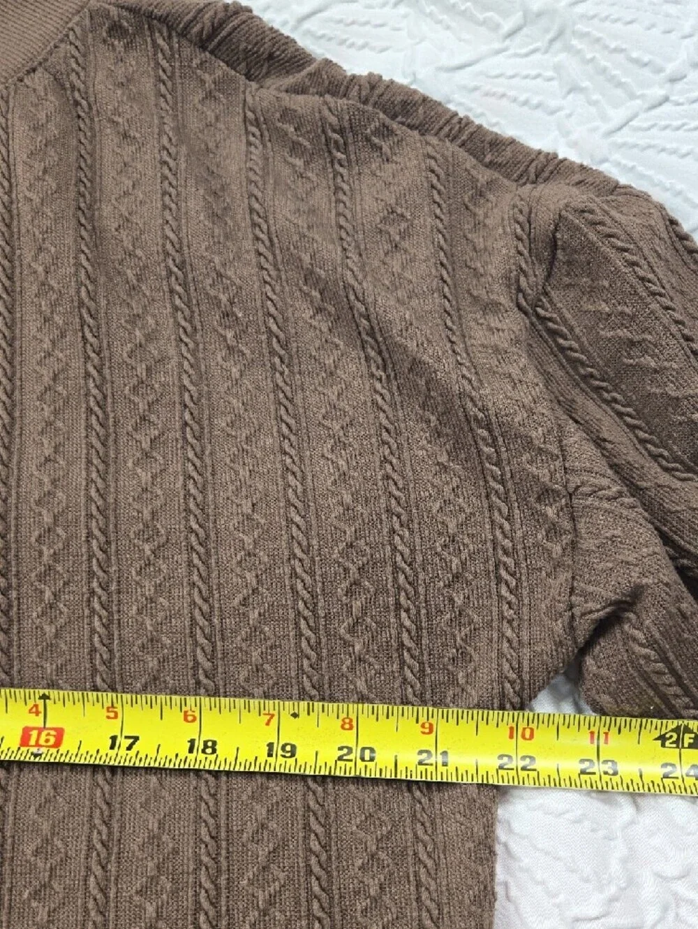 French Laundry Taupe Brown Cable Turtleneck Sweater